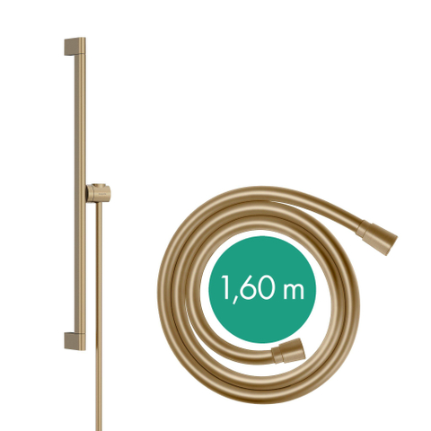 Hansgrohe Unica Glijstang S Puro - 65 cm - met easy slide schuifstuk en isiflex - doucheslang - 160 cm - geborsteld brons SW918106
