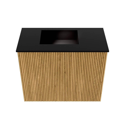 Mondiaz JOYA Meuble de toilette 50cm - couleur Chêne - Vasque FAYE position Gauche Sans trou de robinet couleur Urban SW1421180
