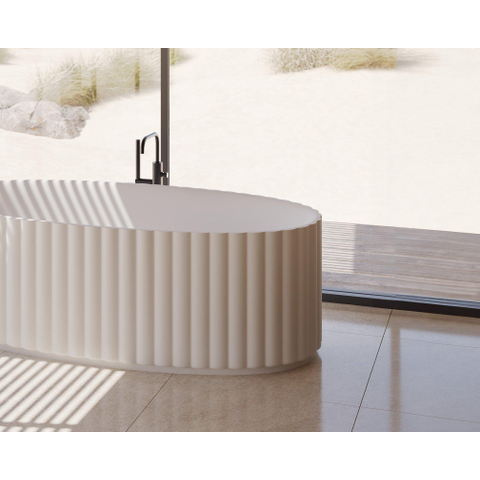 Riho Catching Waves Baignoire îlot - 174x82cm - Blanc mat SW1185389