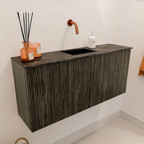 Mondiaz JOYA-DLUX 90cm toiletmeubel - kleur Shadow - Wastafel FAYE positie Midden Zonder kraangat kleur Lava. SW1422829