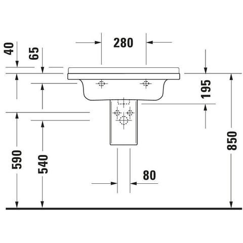 Duravit Philippe Starck 3 meubelwastafel 70x49cm wit 0316466