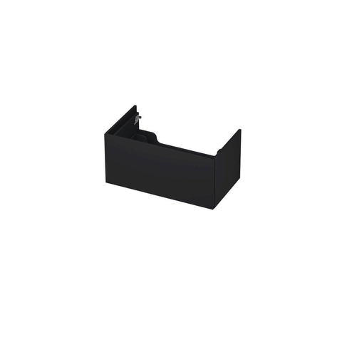 INK Wastafelonderkast - 80x45x37.6cm - 1 lade - push to open - met recht opdekfront - MDF lak - Mat zwart SW439296