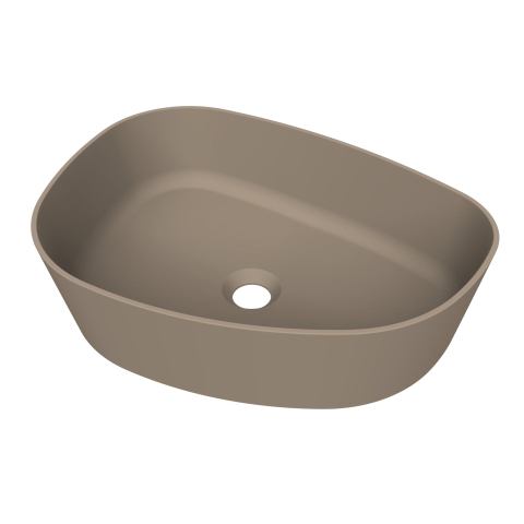 Arcqua Rocker waskom - opbouw - organisch links - 50x37cm - mat truffel SW1209139