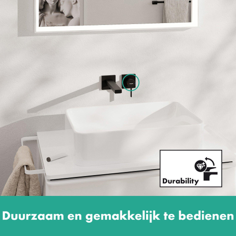Hansgrohe Tecturis E Eengreeps wastafelkraan - inbouw - voor wandmontage - met uitloop 22 - 5 cm - mat zwart SW918486