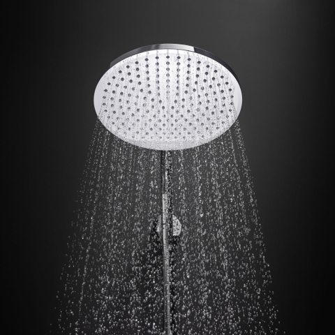 Hansgrohe Crometta s 240 - 1jet - showerpipe: - met Ecostat - 1001 CL douchekraan thermostatischHOH=15cm - met S - 24 - thermostaat - hoogglans chroom SW73210