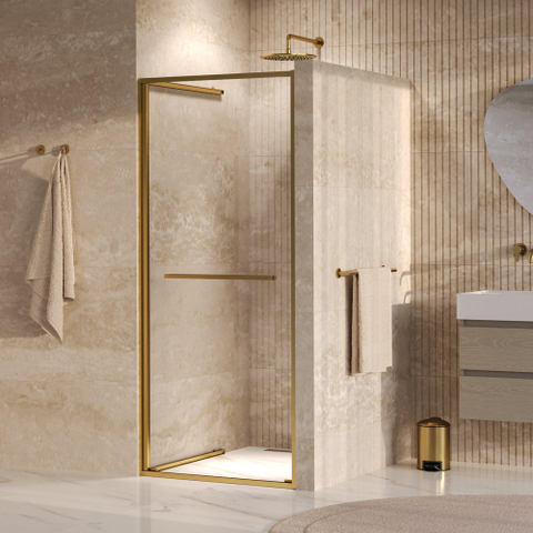 BRAUER Luminis Nisdeur - 90x200 - naar binnen draaiend - helder glas - omkeerbaar - incl. glascoating - geborsteld goud PVD SW1580845
