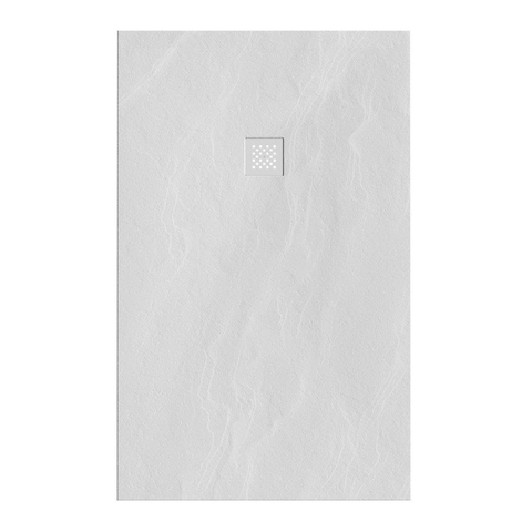 BRAUER Asteroid Douchebak 100x160 incl. antislip en antibacterieel mineraalmarmer mat wit SW543406