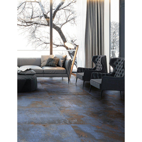 Terravito Copuro carreau mural et de sol - 30x60cm - 9mm - Rectangulaire - rectifié - effet béton - bleu mat SW359813