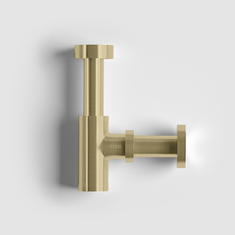 Clou Mini Suk siphon de lavabo doré brossé PVD pour petits lave-mains SW799377