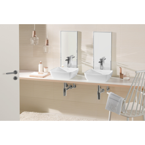 Villeroy & Boch Artis opzetwastafel - 41x41cm - zonder kraangat - zonder overloop CeramicPlus - White Alpine (glans wit) GA57119