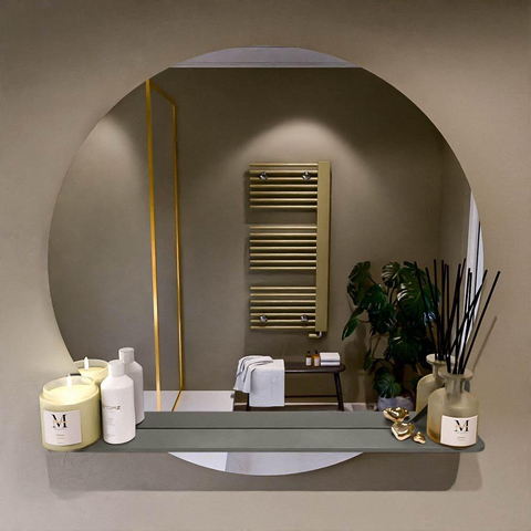 Mondiaz SPOT miroir – Ø 90 cm – avec tablette – Smoke (brun clair) SW1235623