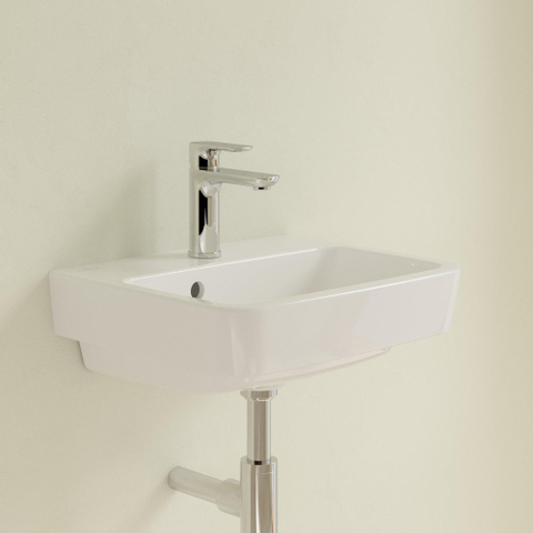 Villeroy & Boch O.novo lave-mains dessous rectifié 45x37cm - av. 1 trou de robinetterie ceramic+ blanc SW448475