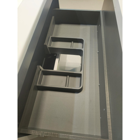 Saniclass Prime Blend Wastafelonderkast - 60x55x45.9cm - 2 lades - geintegreerde greep - MDF - mat zwart incl Wastafel Chaci met kraangat *SHOWMODEL* SHOW26813