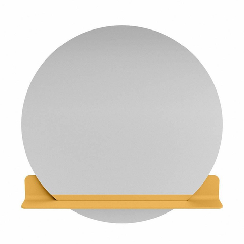 Mondiaz SPOT spiegel – Ø90 cm – met planchet – Ocher (geel) SW1235565