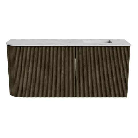 Mondiaz JOYA-DLUX 91.6cm meuble de salle de bains - arrondi gauche couleur Shadow - Vasque FAYE position Droite 1 trou de robinet couleur Opalo. SW1423006
