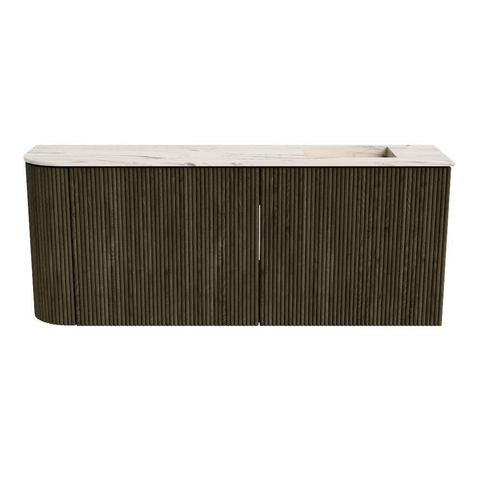 Mondiaz JOYA-DLUX 101.6cm toiletmeubel - ronding links kleur Shadow - Wastafel FAYE positie Rechts Zonder kraangat kleur Nata. SW1425006