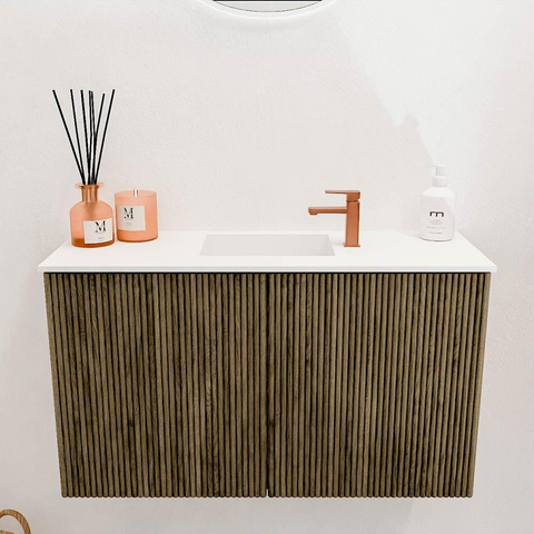 Mondiaz JOYA 70cm toiletmeubel - kleur Dusk - Wastafel FAYE positie Midden 1 kraangat kleur Talc. SW1421557