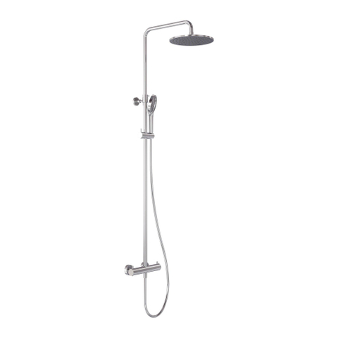 MAY Ensemble de douche pluie - apparent - avec thermostatique - incl. douchette 3 jets - douche de tête Ø 25cm - Chrome SW1224639