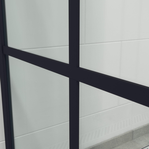 Saniclass Bellini Douche à l'italienne 100x200cm verre de sécurité treillage noir mat Windows à l'extérieur anti-calcaire Noir mat SW238196