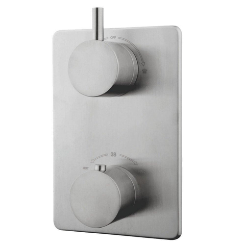 Wiesbaden Caral Ensemble de finition thermostat encastré 2 voies acier brossé PVD SW62494
