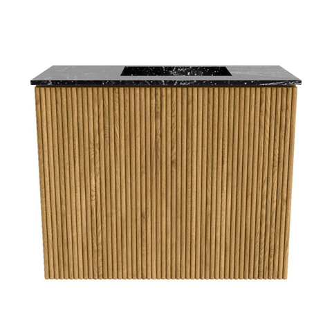 Mondiaz JOYA-DLUX 50cm toiletmeubel - kleur Oak - Wastafel FAYE positie Rechts 1 kraangat kleur Lava. SW1422027