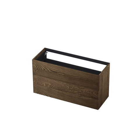 INK Wastafelonderkast - 100x45x65cm - 2 lades - push to open - met rechte opdekfronten - Eiken - Charcoal SW493709