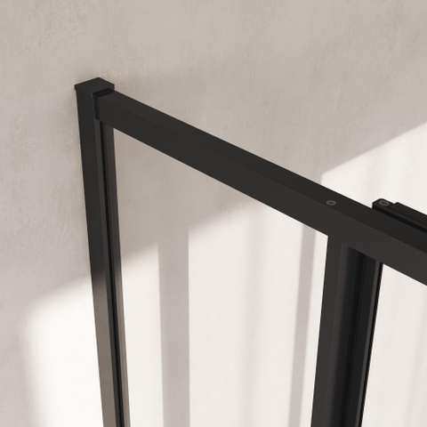BRAUER Luminis Douchecabine - 120x90x200cm - 3-delig naar binnen draaiend - helder glas - omkeerbaar - incl. glascoating - geborsteld gunmetal PVD SW1580970