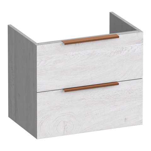 BRAUER Elevate meuble sous-lavabo peu profond 60 sans poignées rapportées 2 tiroirs softclose et 1 découpe pour siphon - Forest Seashell SW1200260
