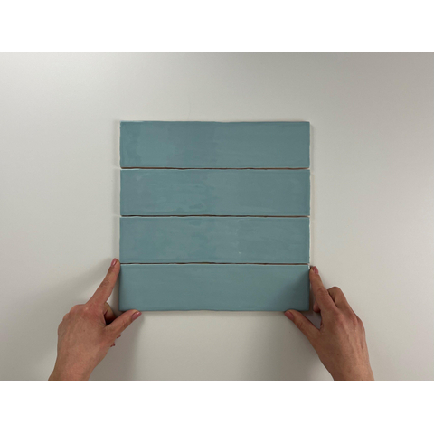 SAMPLE Terravito Pavero wandtegel - 7.5x30cm - Rechthoek - 8.6mm - Sky glans SW736222