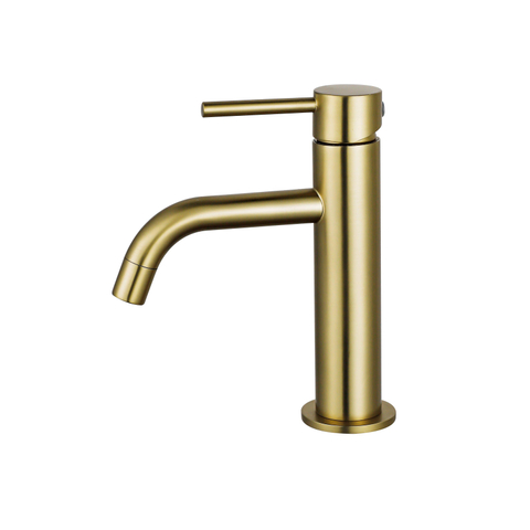 Fortifura Calvi Slim Wastafelkraan - 17.4cm - opbouw - PVD - geborsteld messing (goud) SW720545
