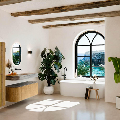 MONDIAZ THOR-DLUX 130cm badmeubel ronding links + rechts kleur Oak met 1 lade en 2 deuren. Vrijhangende wastafel CLOUD Midden zonder kraangat kleur Oza. SW1463970