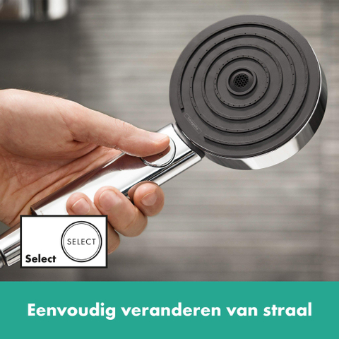 Hansgrohe Pulsify select s - handdouche 10.5cm - 3jet activation - ecosmart - hoogglans chroom SW651052