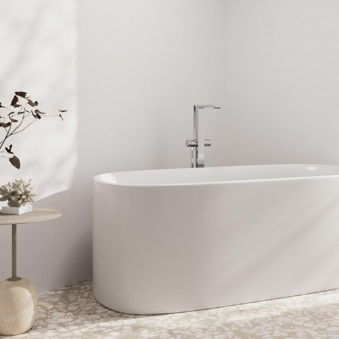 Hansgrohe Tecturis E Eengreeps badmengkraan vloermontage - vrijstaand - hoogglans chroom SW918604