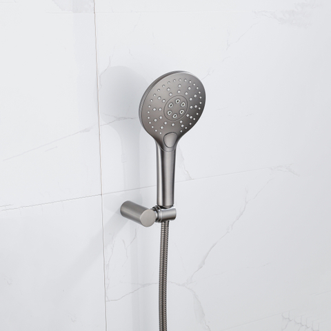Fortifura Calvi Handdouche - diameter 12cm - rond - 3 standen - PVD - geborsteld gunmetal (antraciet) SW799451