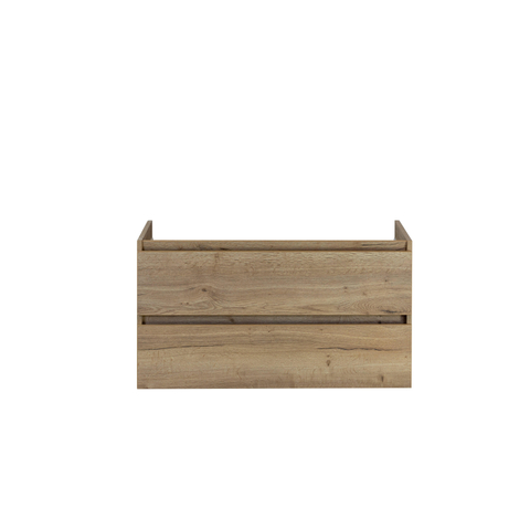 H&R Badmeubelen Infinity Wastafelonderkast - 100x44.8x55cm - 2 lades - greeploos - natuur eiken SW462305
