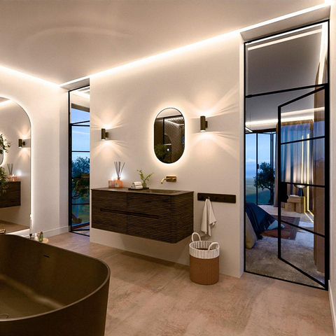 Mondiaz CIRO-DLUX Meuble de salle de bains complet - 130x45x50cm - Plan vasque solid surface Lava - 1 lavabo à droite - sans trous de robinet - 4 tiroirs - Shadow SW1532274