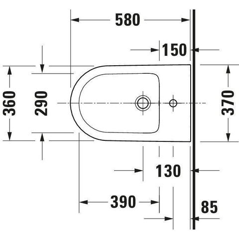 Duravit D-neo Staand bidet - 58x37x40cm - met overloop - wit SW640543