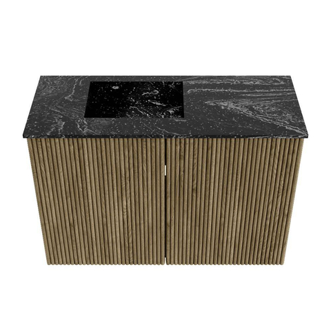 Mondiaz JOYA-DLUX 60cm toiletmeubel - kleur Dusk - Wastafel FAYE positie Links Zonder kraangat kleur Lava. SW1423219