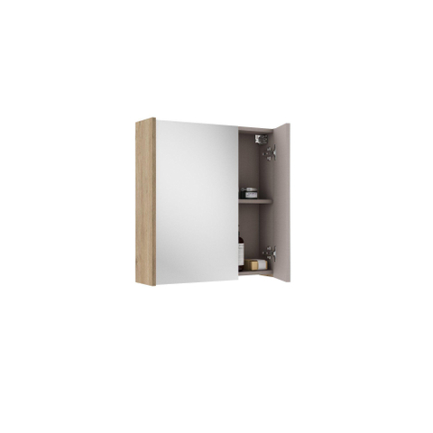 FugaFlow Eccelente Arredo Armoire de toilette - 60x16x63x16cm - avec panneaux latéraux - Chêne SW1125351