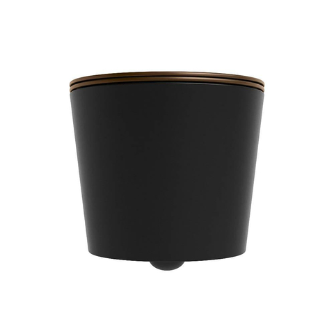 Mondiaz LAVIE hangtoilet – spoelrandloos – 36 x 53 cm – met softclose zitting – Urban (zwart), zitting Rust (bruin) SW1208708