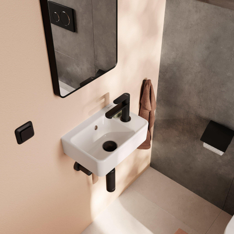 Hansgrohe Xanuia Q Wastafel/Fontein - 36x25cm - 1 kraangat - met overloop - glans wit SW1165060