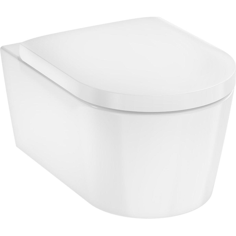 Hansgrohe EluPura S 540 Closetcombinatie - wand - rimless - toiletzitting - softclose - smartclean - quickrelease - glans wit SW962899