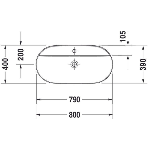 Duravit Luv Opzetwastafel - 80x40cm - met 1 kraangat - zonder overloop - glans wit SW227987