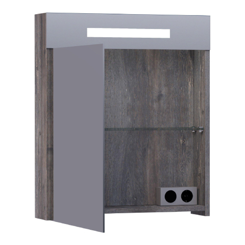 BRAUER Promise Deluxe spiegelkast – 59x70x15 cm – directe LED – linksdraaiende – Driftwood SW499519