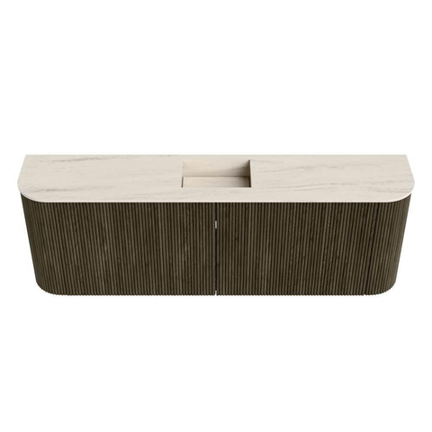 Mondiaz JOYA-DLUX Meuble de toilette 123,2cm - arrondi gauche et droite couleur Shadow - Vasque FAYE position Milieu Sans trou de robinet couleur Meli SW1424938