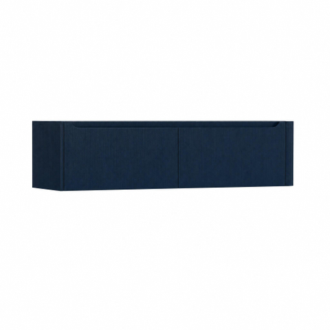 H&R Badmeubelen Juice Wastafelonderkast - 160x45x40cm - rechterhoek afgerond - 2 lades - geïntegreerde greep - blue oak SW1110465