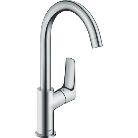 Hansgrohe Logis 1 greeps wastafelkraan - 210 draaibare uitloop - zonder afvoer - hoogglans chroom 0605656