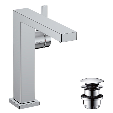 Hansgrohe Tecturis E 1 greeps wastafelkraan - 150 Fine - coolstart - met PushOpen - waste set - hoogglans chroom SW918636