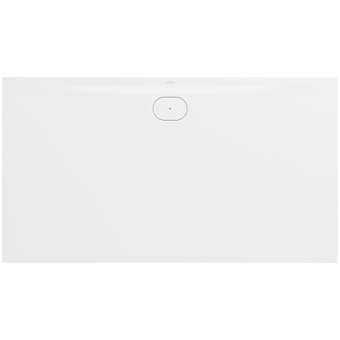 Villeroy & Boch Ecora douchebak - 180x100x3.5cm - afvoer lange zijde - stone white (wit) SW1558994
