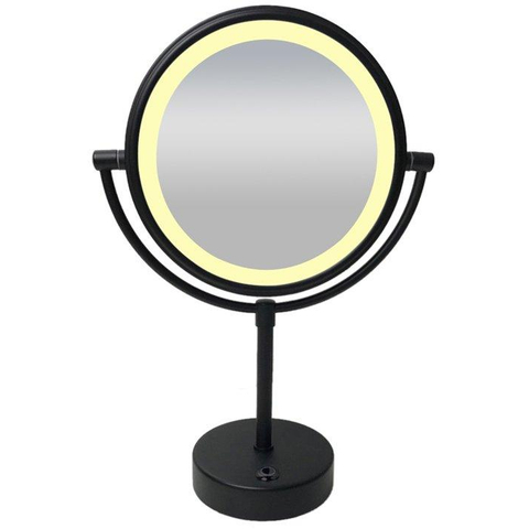 Wiesbaden Miroir de rasage sur pied LED à piles mat noir SW296054